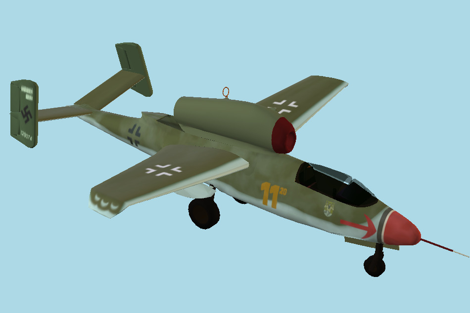 HE 162 Fighter Aircraft 3d model
