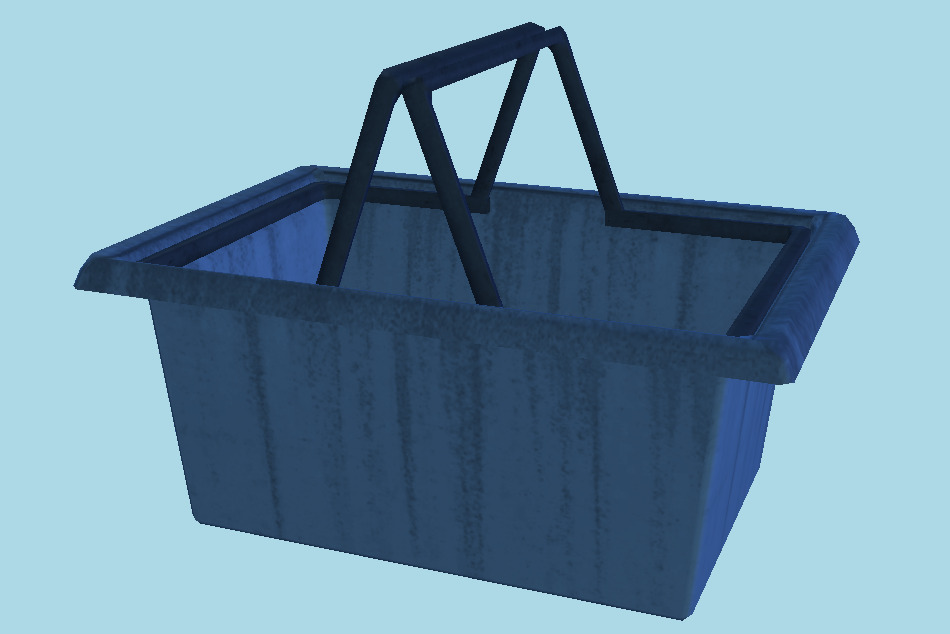 Blue Hand Basket 3d model