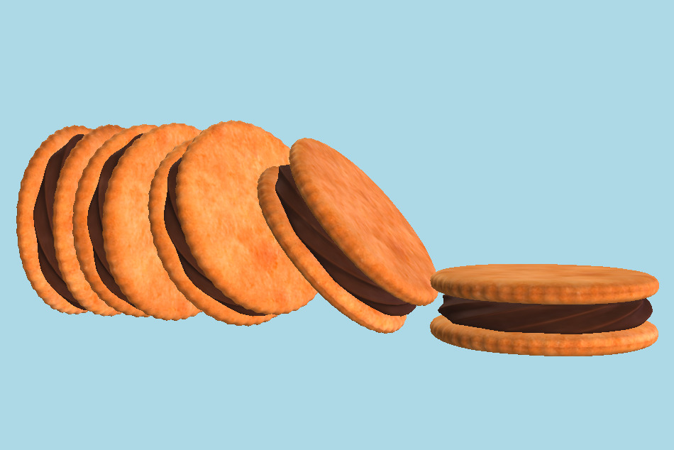 Sandwich Chocolate Cookies 3d model