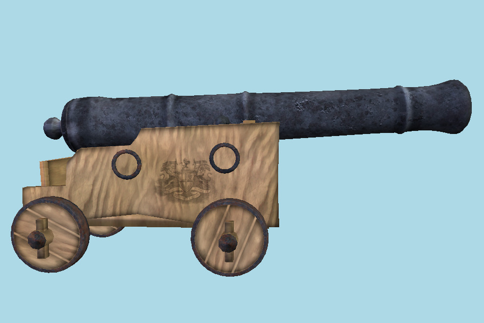 Old Pirate Cannon 3d model