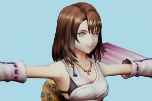 Yuna final-fantasy, final, fantasy, female, woman, people, human, xna, characters, rigged
