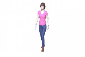 Female 8 people, woman, peoples, poly-art, character, low-poly