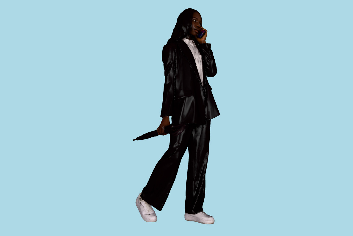 Business Woman Posed 00363_17 3d model