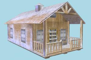 House hut, cottage, shanty, shack, small, house, home, snow, lowpoly