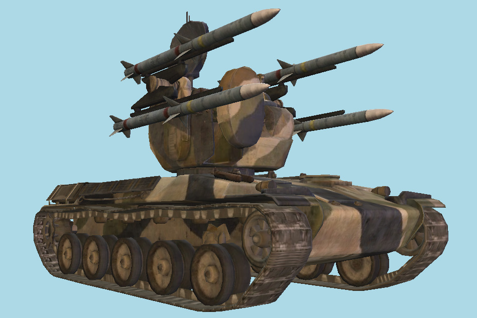 ARE AMX 30 Mosquito Rocket Tank 3d model