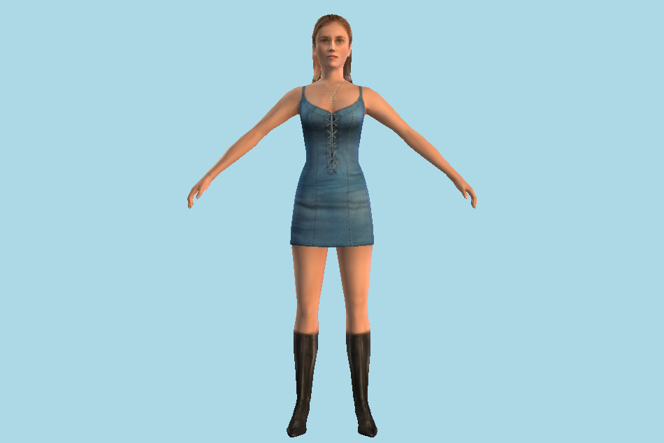 Young Sexual Girl Standing 3d model