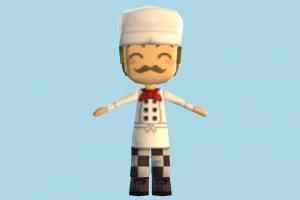 Gino Cooker cooker, cook-man, cook, cooking, kitchen, male, man, people, human, character, cartoon, lowpoly
