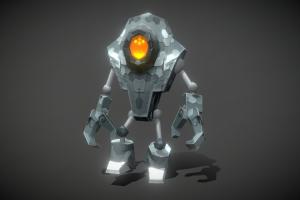 3DRT mini, toon, chibi, toy, bot, robotic, droid, automaton, android, artificial, automated, intelligence, cartoon, game, lowpoly, scifi, mobile, gear, robot, funny