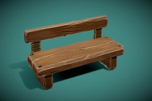 StylizedBench vfx, wooden, toon, bench, prop, unreal, park, gamedev, outdoor, indiedev, ue4, maya, unity, cartoon, game, blender, pbr, lowpoly, gameasset, wood, animation, stylized, street