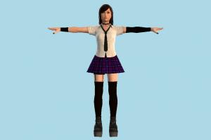 Female Character Figure Tpose Free 3d Model  Max Vray  Open3dModel