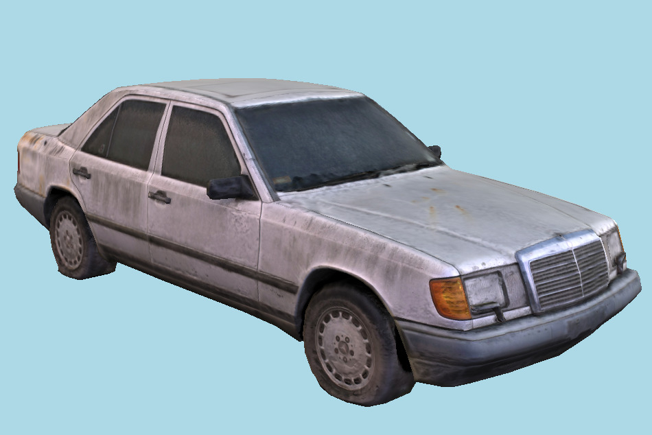 Abandoned Mercedes Car (Gameready From Scan)  3d model
