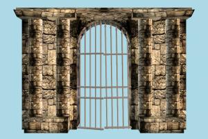 Gate gate, door, structure, wall, build, cave, prison, cell, dungeon