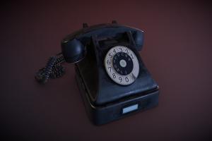 Old Black Phone phone, game-ready, game-asset, game-model, old-school, interior