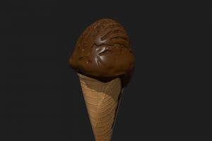 Chocolate Cone ice cream ice, chocolate, icecream, game-asset, game-model, lowtype
