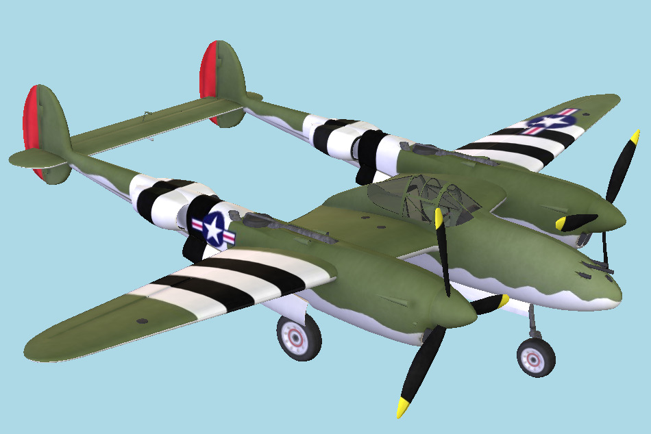 P38 Warplane 3d model