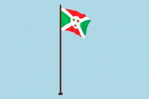 Burundi Flag Animated flag, animated, fbx, free