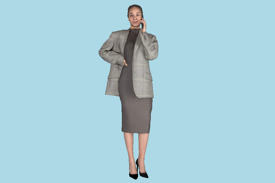 Business Woman Talking on a SmartPhone 193 3d model