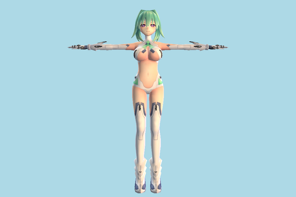 Hyperdimension Neptunia Re;Birth 1 Green Heart Girl 3d model