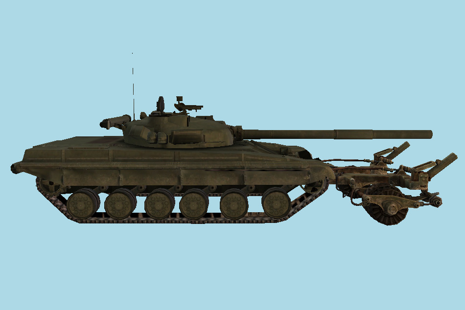 T-64B Tank Trail 3d model