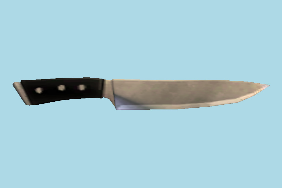 Cutlery Large Kitchen Knife 3d model
