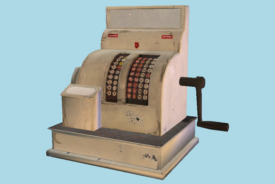 Old Cashier Register 3d model