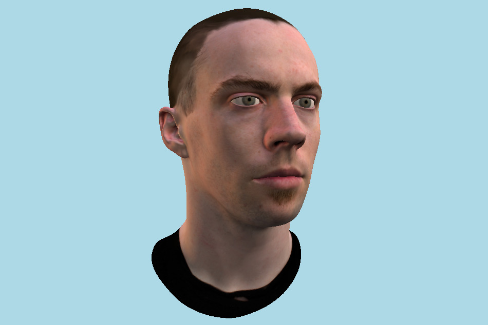 Male Human Head 3d model