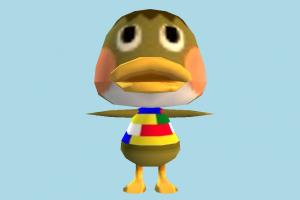 Duck duck, chick, animal-character, character, bird, air-creature, flying, cartoon