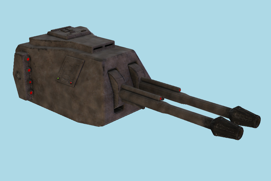 Sci-fi Gun Turret 3d model