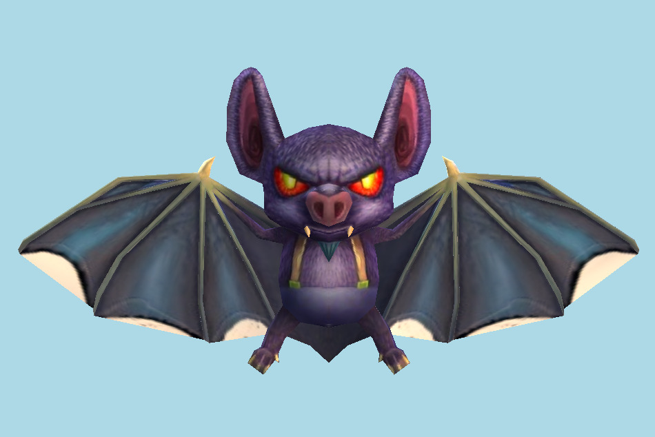 Scary Bat Cartoon 3d model