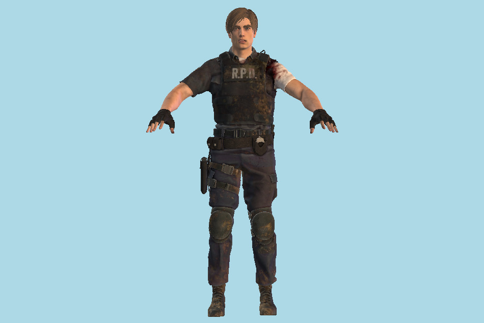 Resident Evil Leon Remake Man 3d model
