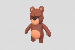 Character001 Bear bear, toon, cute, angry, teddy, kid, toy, mascot, doll, mammal, brown, zoo, nature, grizzly, character, texture, animal, stylized