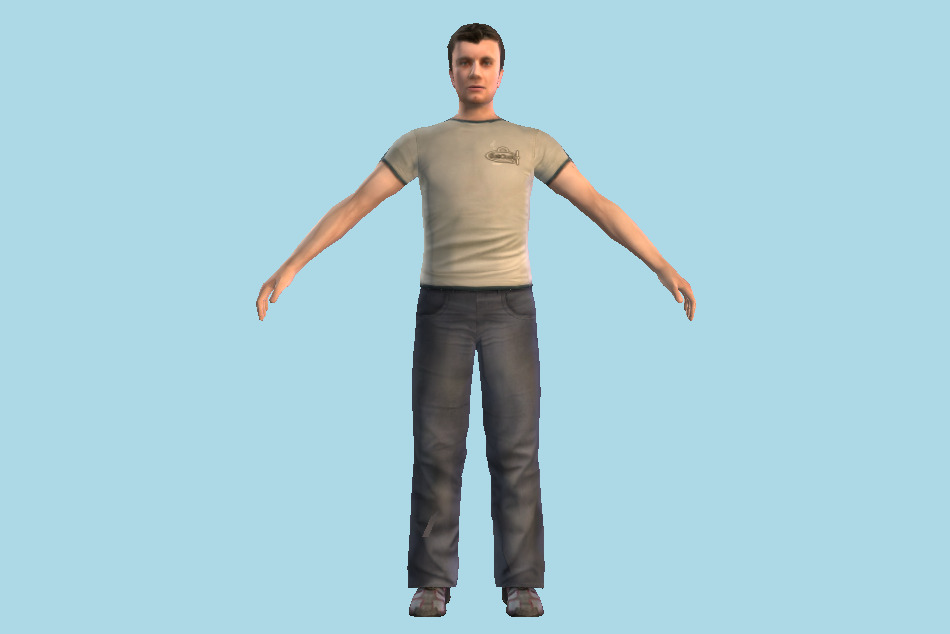 Casual Man Standing 3d model