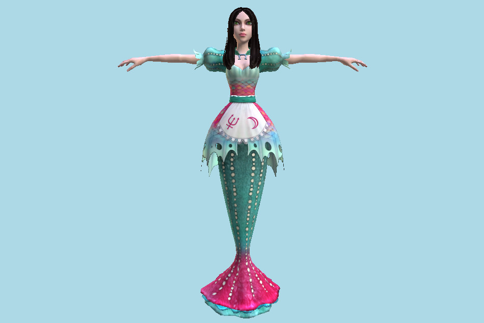 AMR - Alice Madness Returns - Alice Wonderland Siren 3d model