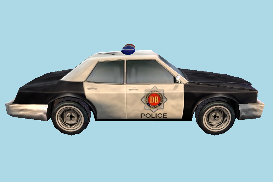 Police Car Low-poly 3d model