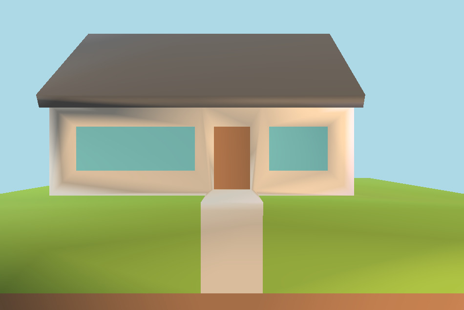 Suburb Asset Small House Low-poly 3d model