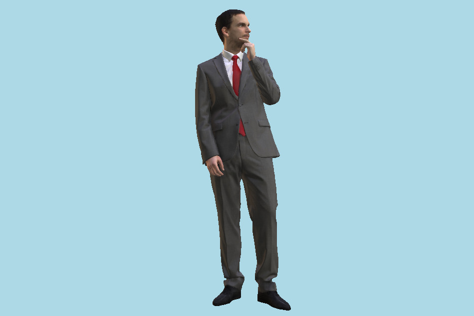 Business Man Standing Listening 3d model