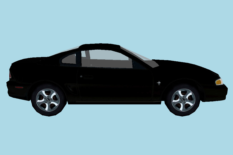 Mustang Sedan FM Black Car 3d model