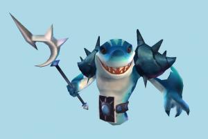 Summoners Water summoners, cartoon-character, cartoon, character, shark