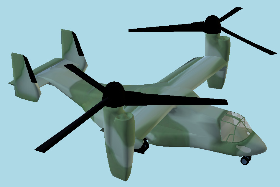 MV-22B Osprey Tiltrotor Multimission Military Aircraft 3d model