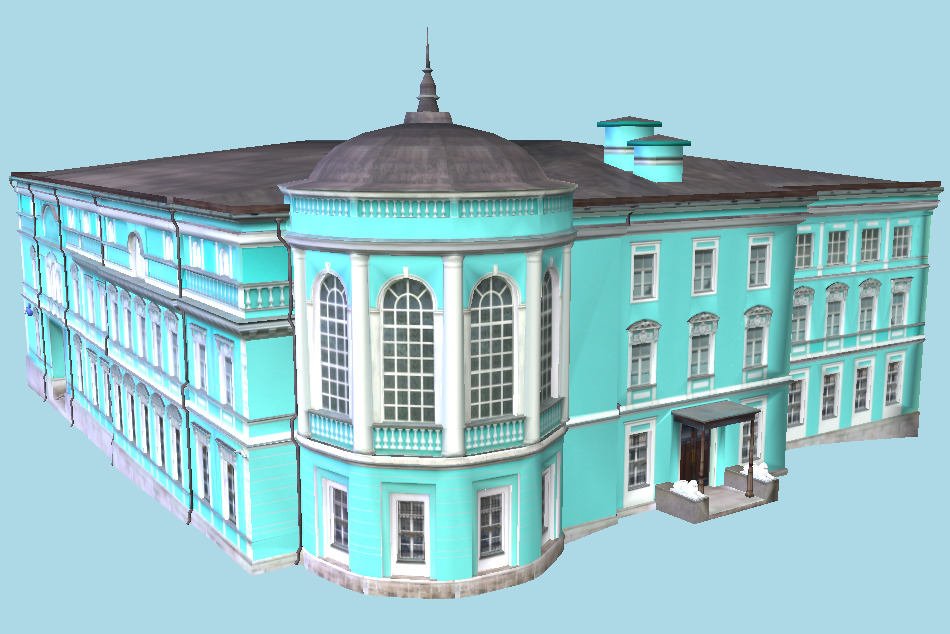 Old Russian Mansion Building 3d model