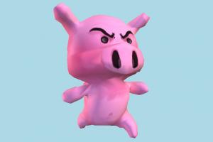 Lowpoly Pig pig, animal, cartoon, toon, toy, low-poly
