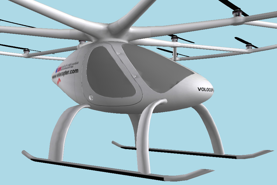 Volocopter Fully Electric and Safe VTOL Drone 3d model