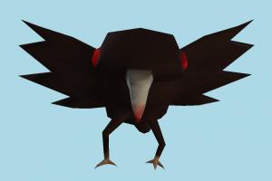 Crow crow, bird, evil, air-creature, cartoon, lowpoly