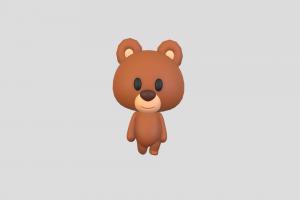 Character038 Rigged Bear bear, toon, cute, little, baby, teddy, toy, mascot, rig, brown, zoo, grizzly, character, cartoon, animal, animation