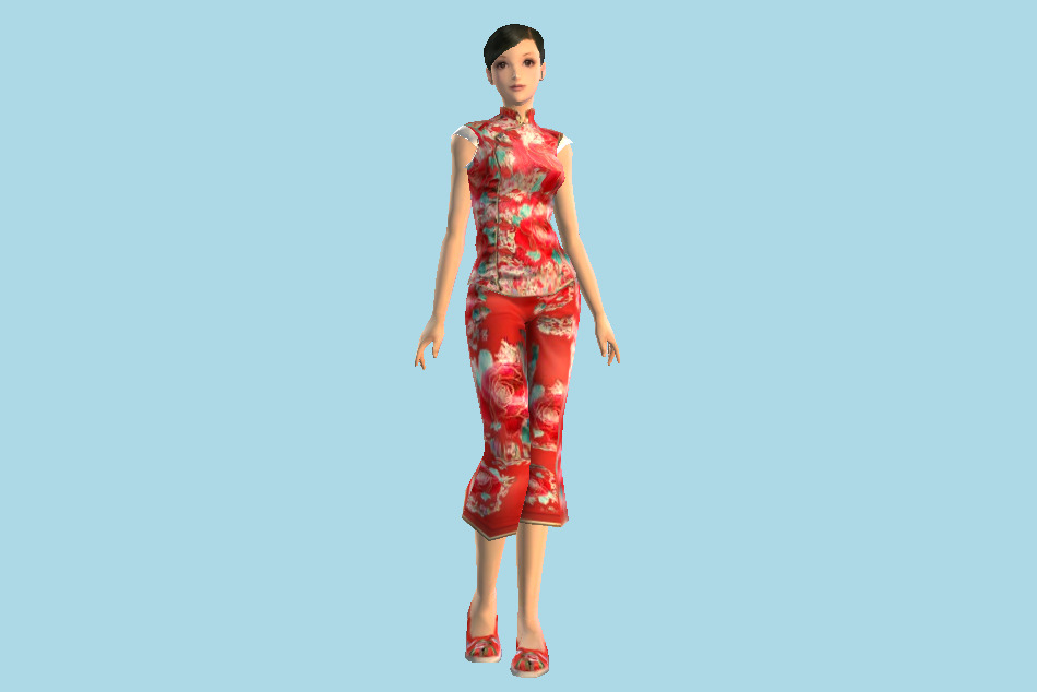 Chinese Traditional Girl 3d model