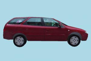 Car Red Low-poly car, truck, vehicle, transport, carriage, red, wagon, low-poly
