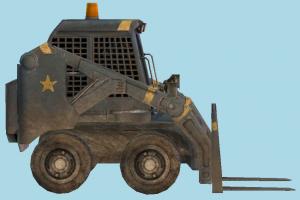 ForkLift Truck forklift, fork-lift, fork-truck, construction, truck, vehicle, carriage, wagon, low-poly
