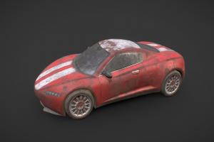 Generic Sport Car Rusty Red automobile, drive, transport, automotive, sportscar, game-art, realistic, game-ready, game-asset, game-model, drives, pbr-texturing, pbr-game-ready, pbr-materials, game, pbr, car