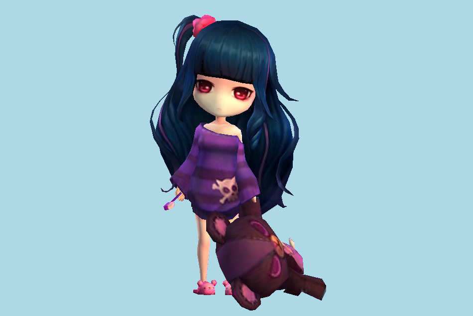 Summoners War Sleepy Occult Lolita Girl 3d model