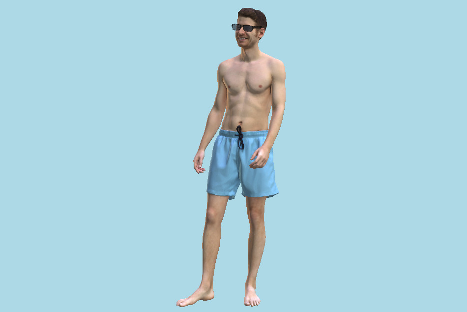Beach Man Swimsuit in Shades Shorts 3d model